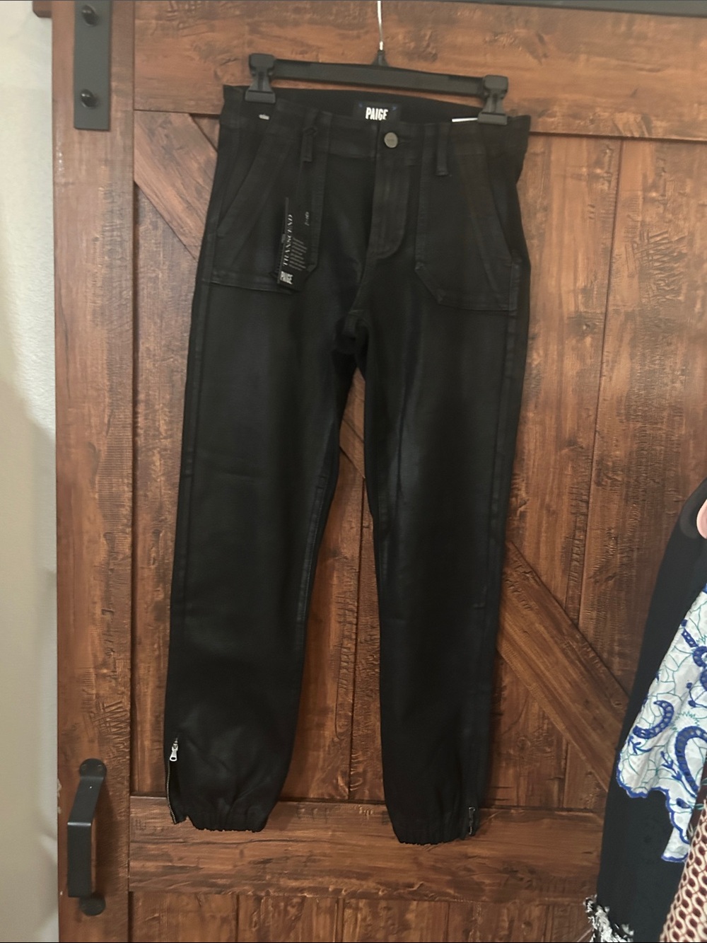 PAIGE Men's Black Relaxed Jogger Jeans